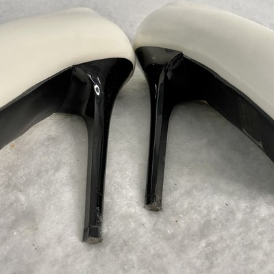 Talons Aiguilles Charlotte Russe En Cuir Blanc - Taille 9 US - Neuf Sans Boîte, Semelle En Bois