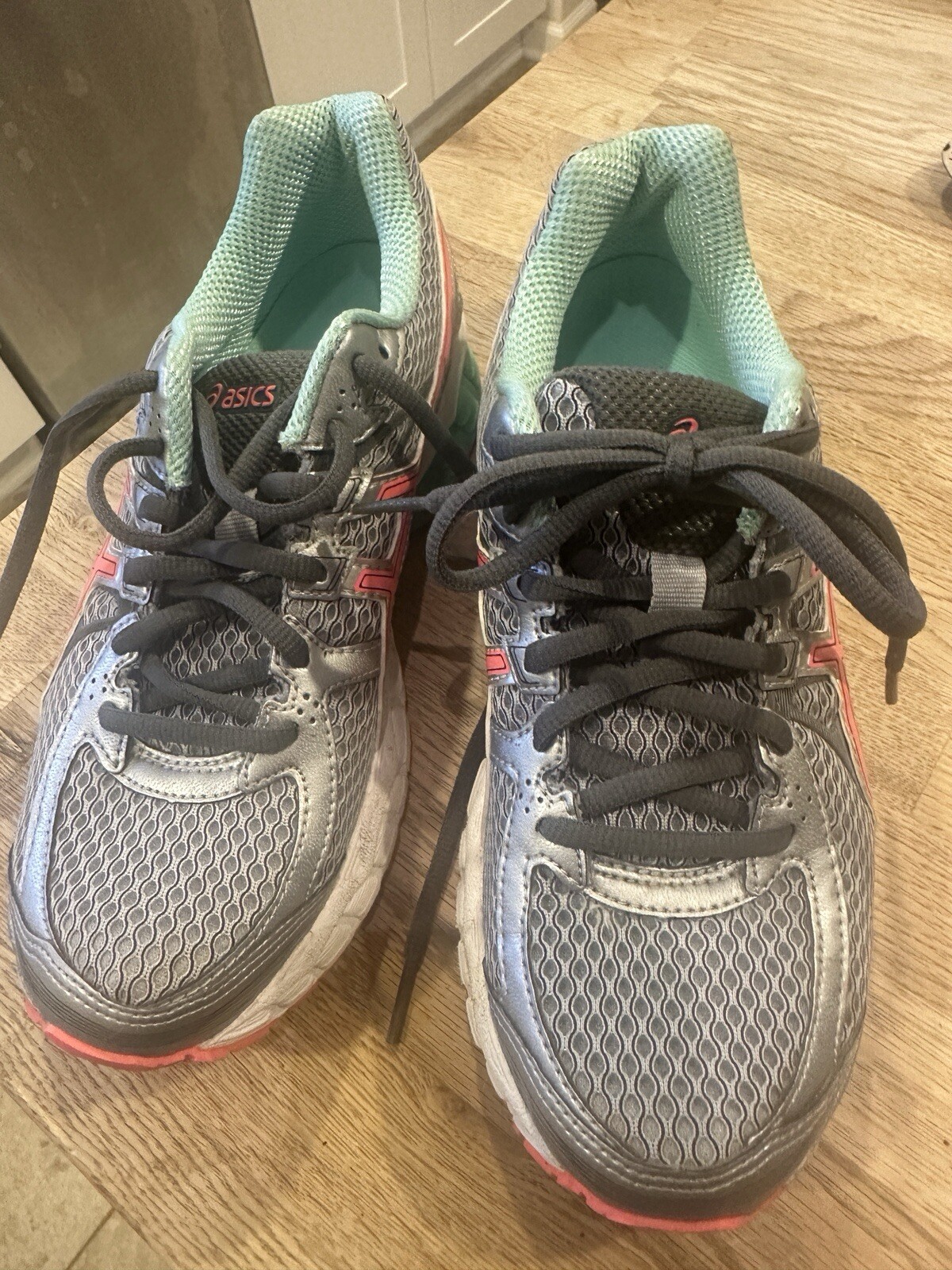 ASICS Women's Gel-Flux 2 Running Shoes - Gray/Pink/Green - Size 7 T568N  