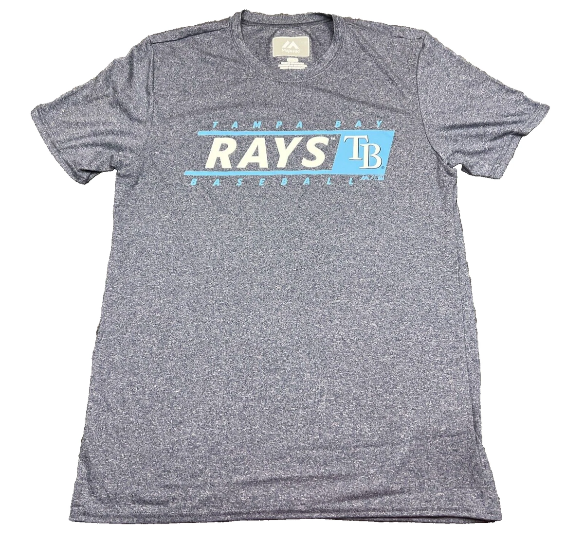 Chemise Majestic Tampa Bay Rays - Homme - Bleu - Manches Courtes - NEUF Avec étiquettes