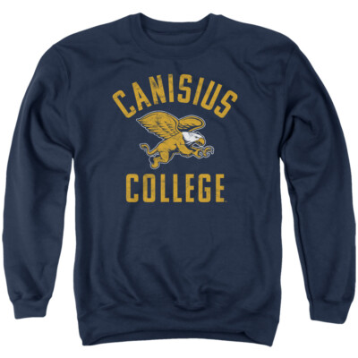 Canisius College Adult Crewneck Sweatshirt Griffins Logo, Navy, S-3XL