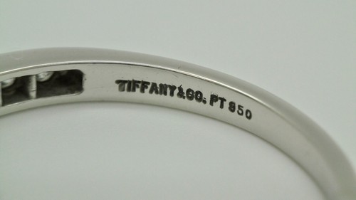 Vintage Tiffany & Co. 2mm Diamond Platinum Wedding Band Ring US5.5 c.1970's - Picture 9 of 12