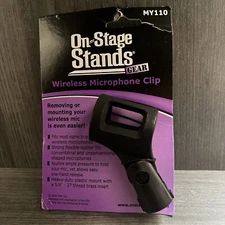 On-Stage Stands Rubber Wireless Mic Microphone Clip, MY110