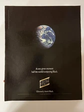 Vtg 1990s Johnnie Walker Black Label Scotch Ad, Ultimately There's Black