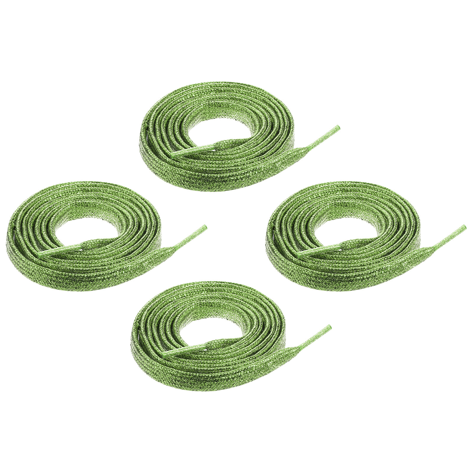 APL 2 paia di lacci per scarpe sneakers 43" lucidi piatti scintillanti metallizzati verde chiaro