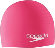 Speedo Adult Solid Silicon Latex Free Swim Cap, Pink, Ages 15