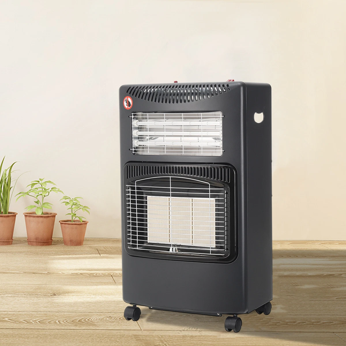 Fire Gas Heater Propane Butane Space Heating Room Indoor Portable 4200W  Wheeled | eBay