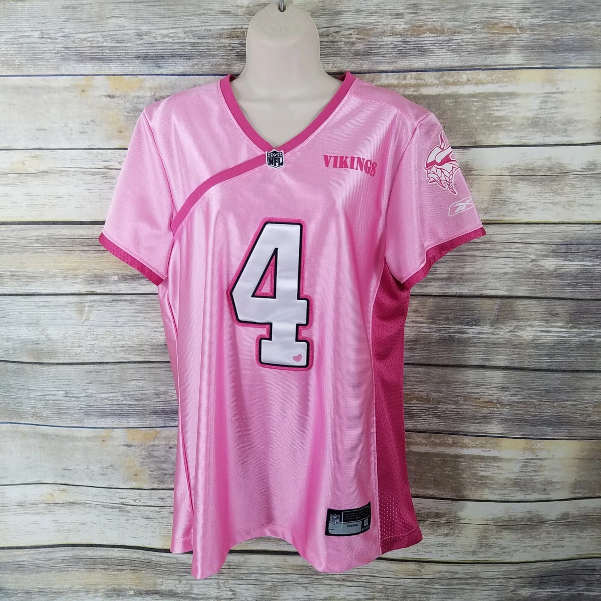 Vikings Brett Farve Jersey M L Pink Reebok NFL Football Jersey Packers READ