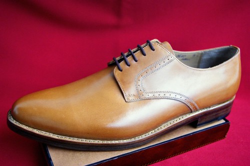 Heinrich Dinkelacker UK Tgl 9,5 Milano Plain AC Nappa Antica Nocciola Conf Nuovo - Picture 11 of 12