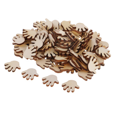 100 Stck. Mini Holz Hand MDF Holzform Rohling Familie Kunst Handwerk Verzierung