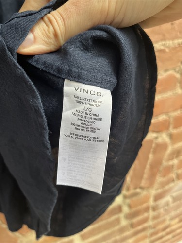 Vince Men’s SS Shirt, Sz Large,Navy Blue Linen - Picture 8 of 8
