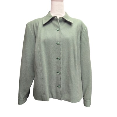 Pendleton Jacket/Blazer Button Up Womens Sz 18 Green 100% Virgin Wool
