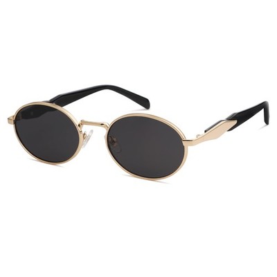 SOJOS Retro Oval Sunglasses for Women Men Trendy Sun Glasses Medium, Gold