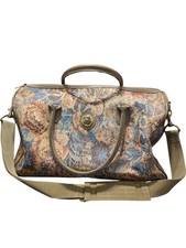 Vintage Diane von Furstenberg Floral Tapestry Weekender Duffel Bag Travel 16"