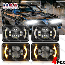 For Pontiac Firebird Trans Am 1977-1981 4x6 Led Headlights Hilo Beam Drl 4x For Pontiac Firebird Trans Am 1977-1981 4x6 Led Headlights Hilo Beam Drl 4x