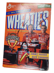 SIGNED Jimmy Vasser Alex Zanardi Full Wheaties Box Indy 500 Autograph COA