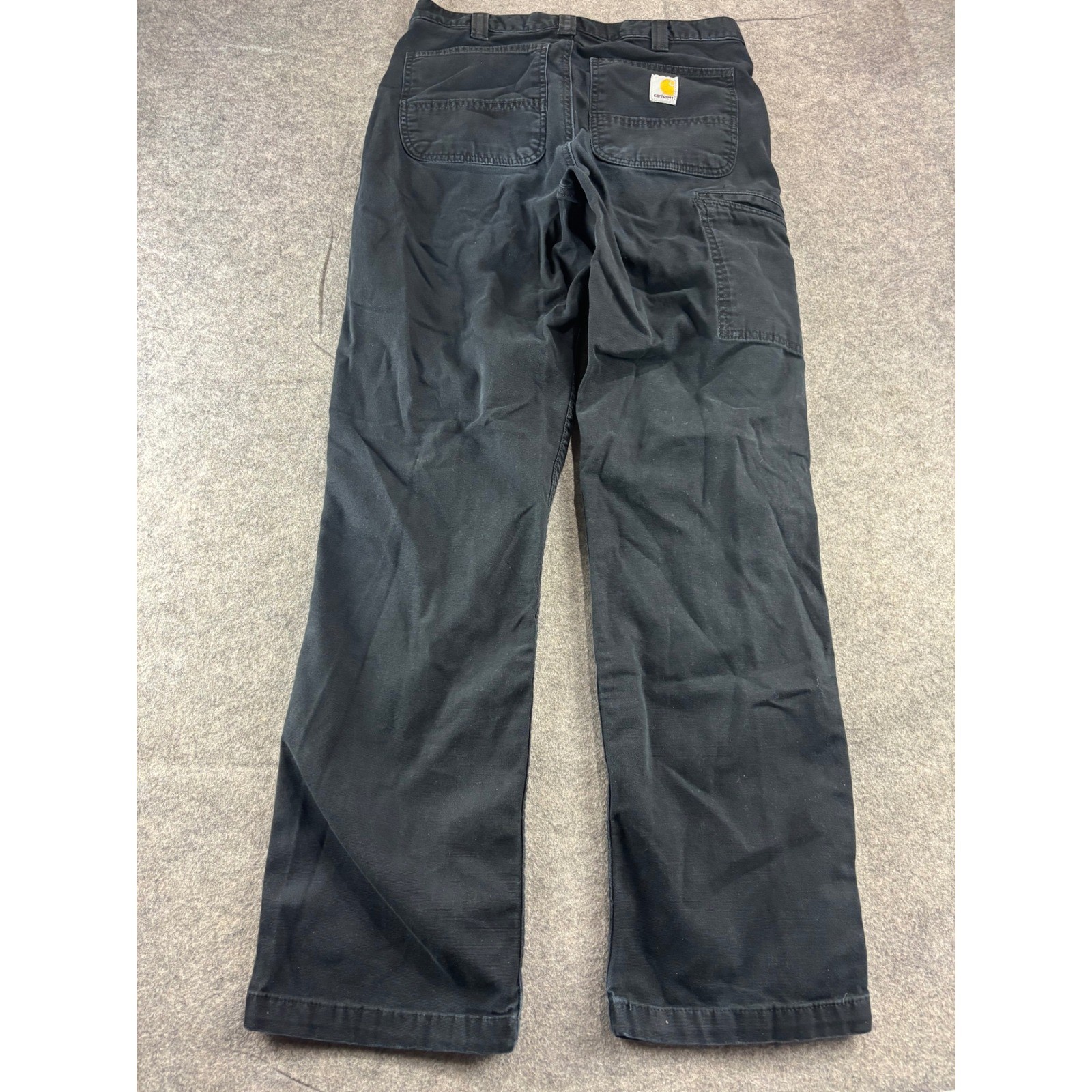Carhartt Mens Relaxed Fit Black Canvas Carpenter Work Pants 32x34 Utility Pants