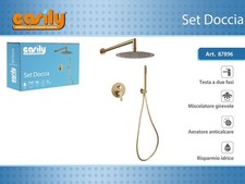 Einbau Duschset Gold gebürstet Easily 87896 Kopfbrause rund modern dfh