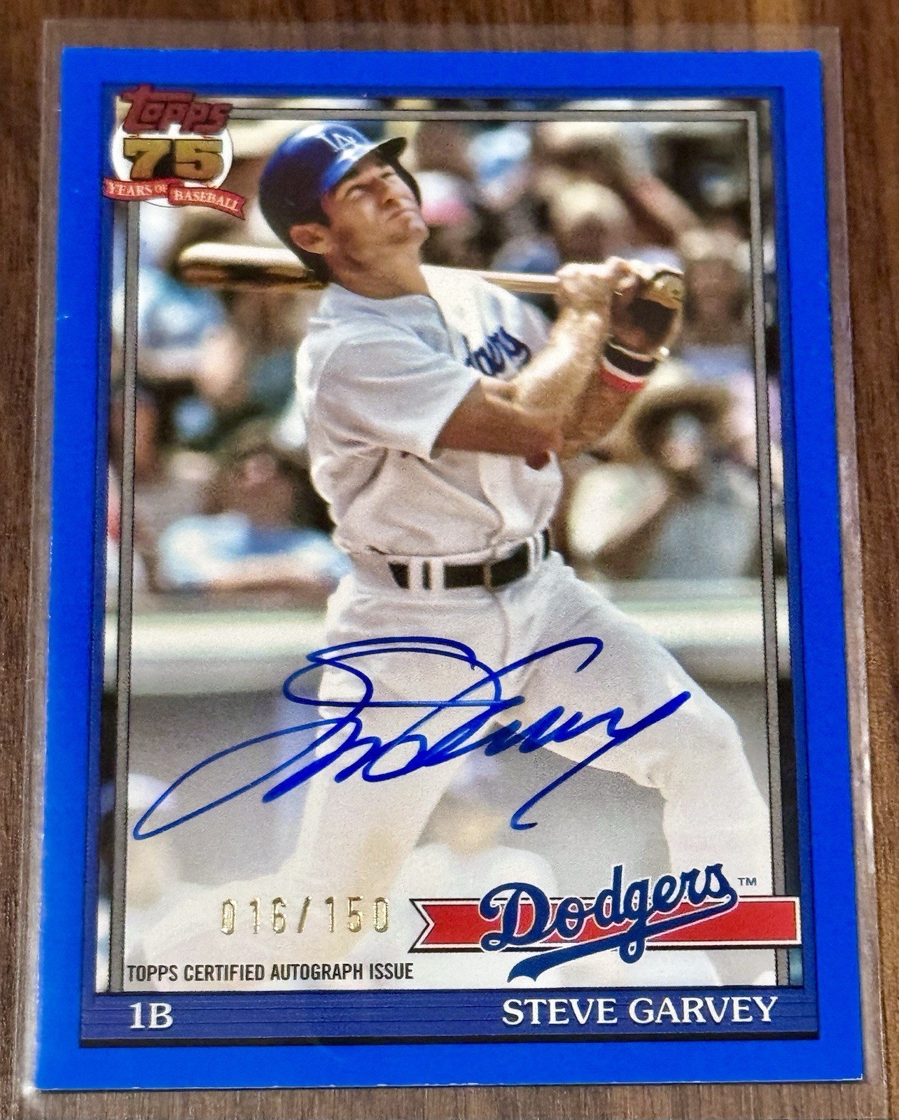 2026 Topps Series 2 STEVE GARVEY ON CARD AUTO-Blue Color Match 016/150 1991
