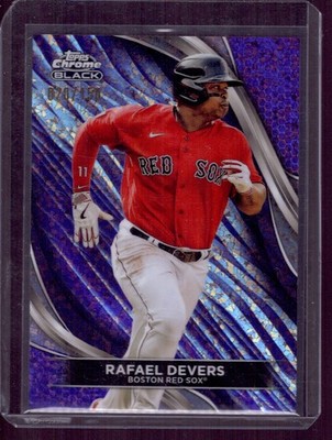 2024 Topps Chrome Black #39 Rafael Devers Purple Mini-Diamond Refractors #/150