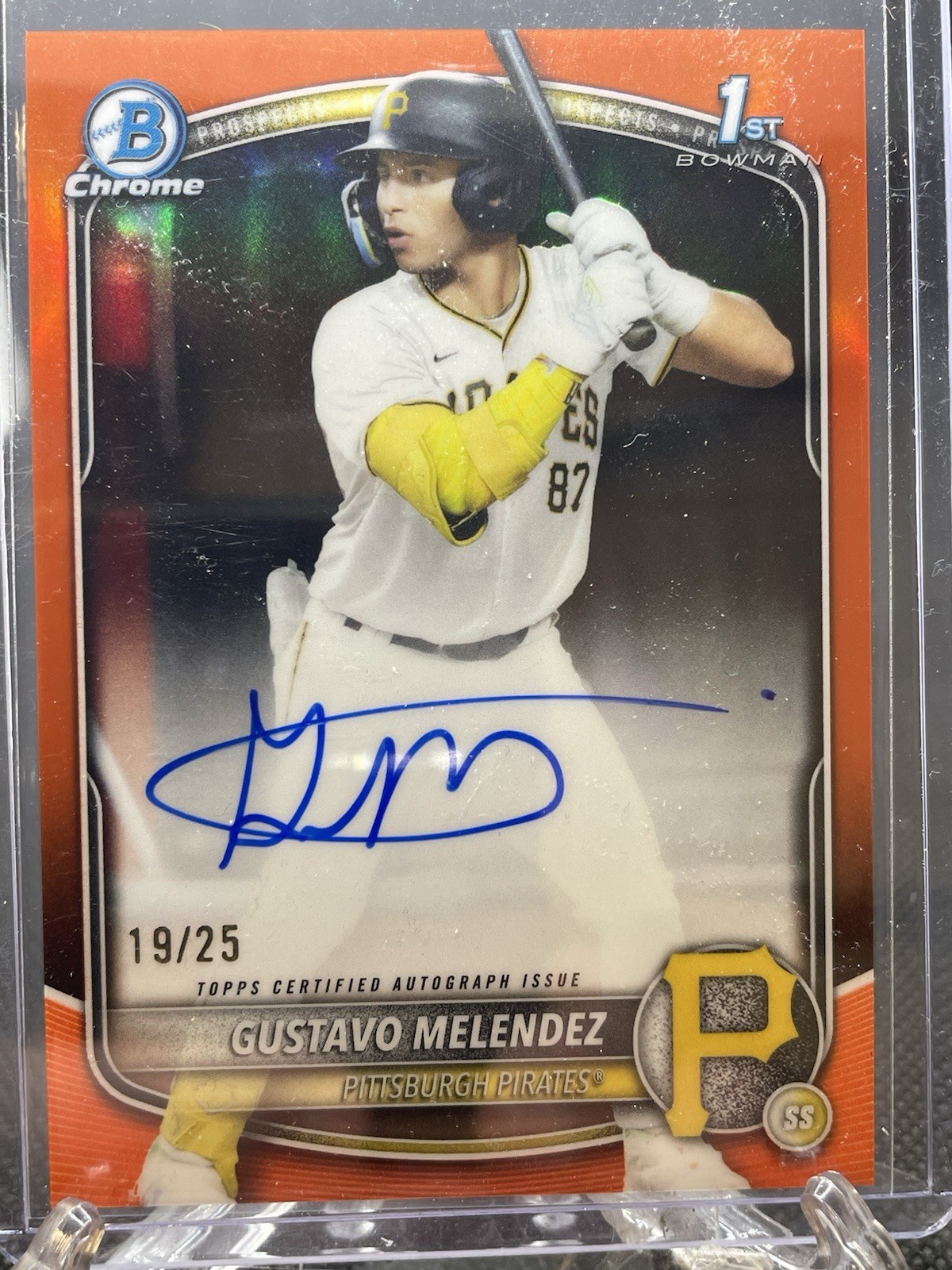 2025 Bowman Chrome Draft - Gustavo Melendez #CPA-GM Orange Auto 19/25