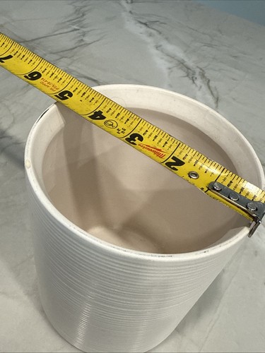 Kitchen Utensil Holder 6.25" White Cylindrical Ceramic Vase - Picture 5 of 7