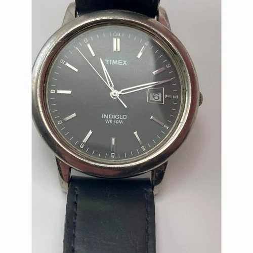 VTG Timex Indiglo Men's Watch 36mm - Fresh Battery - Adjustable- Date - WR30m