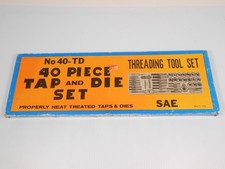 Vintage 40-Piece Tap  Die Set. No. 40-TD SAE. Made in Japan. In Metal Case.