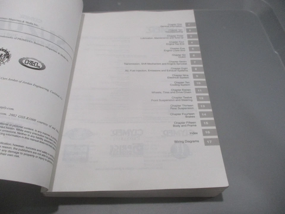 Manual de mantenimiento de reparación de servicio Clymer Suzuki 2001-2004 GSX-R1000 M377 Foto 4 de 4