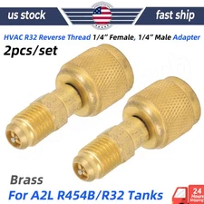 HVAC R32 Reverse Thread 1/4” Female, 1/4” Male Adapter For A2L R454B/R32 Tanks