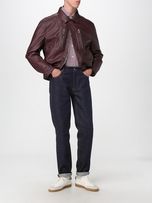 NWT$10,300 Brunello Cucinelli 100%Leather Padded Moto Jacket W/LogoDetail M A262