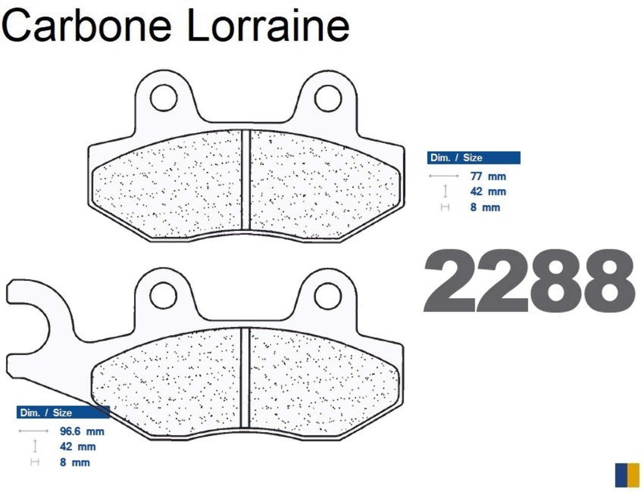 Plaquettes de frein Carbone Lorraine type 2288 RX3 pour stopper le fading du frein