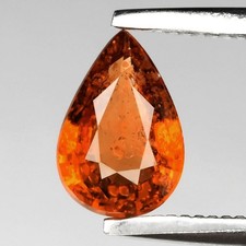 💎 0.60ct 6.8x4.5mm Pear Natural Orange Hessonite Garnet - Africa Gemstone