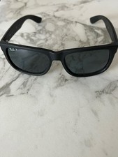 Ray-Ban Justin RB4165 54mm Polarized Sunglasses Matte Black Frame Light Grey Len