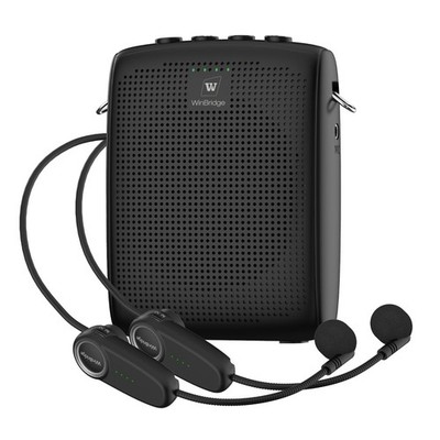 Mini Wireless Voice Amplifier with Two Bluetooth Microphones,Portable Megapho...