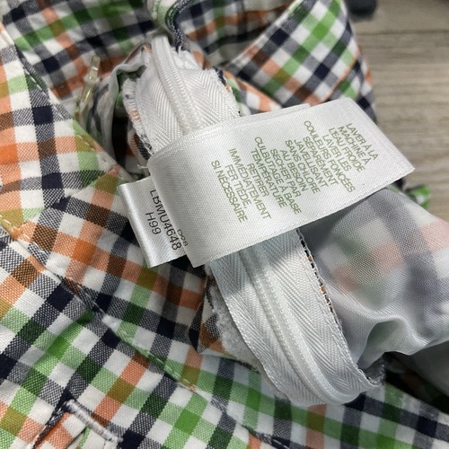 Lizgolf Cropped Capri Pants Women’s Size 8 Green Orange Navy Plaid Pockets Zip - Picture 10 of 10