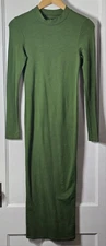 Brownlee Dress Women's Size M Green L/S Bodycon Cocktail Coquette 