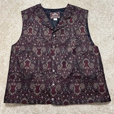 The Old Frontier Clothing Co Western Vest Mens XL Lawrence Scott Paisley Brocade