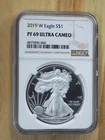 2019 W American Silver Eagle NGC PF69 Ultra Cameo Proof - West Point Mint