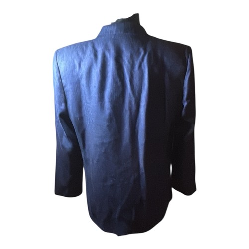 Vintage Tailored By Harlan Navy Linen Nautical Themed Women’s Blazer Size 10 - Picture 9 of 16