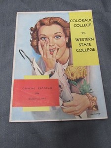 Football Program 1962 Colorado College Tigers vs. Western State College READ