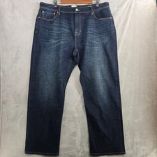 Flint and Tinder Mens Classic Fit Blue Denim Jeans 38x32 Selvedge Dark Wash NEW