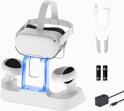 Meta Quest 2 Ladestation/Dockingstation für Headset & 2 Controller, LED