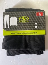 NEW Athletic Works Boys Thermal Underwear Set - Black - Size Medium Med M 8