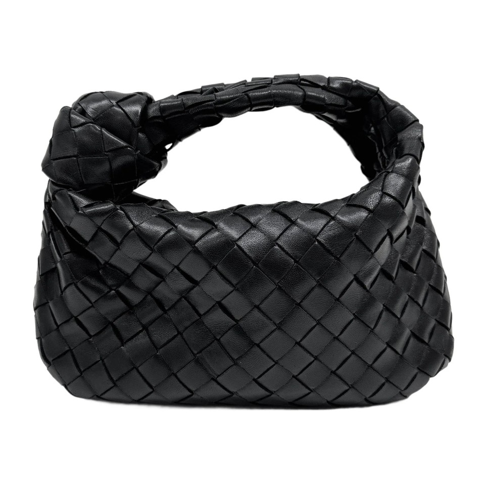BOTTEGA VENETA Mini Jodie Intrecciato Black Leather Hand Bag