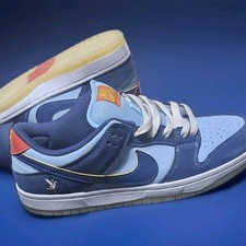 Custom Nike SB Dunk Low Blue Skateboarding Shoes US 8.5