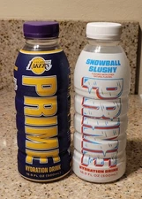 NEW Prime Hydration SNOWBALL SLUSHY White & LA LAKERS LIMITED PRIME HYDRATION 2X
