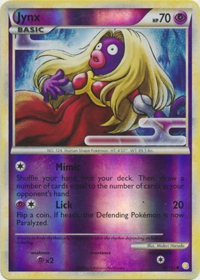 Moderately Played, English Pokemon Reverse Holo Jynx - 69/123 - Common - Reverse