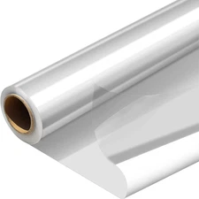 Perkhomy Folded Clear Cellophane Wrap Roll 35" X 70' 3 Mil Thick Cellophane for 