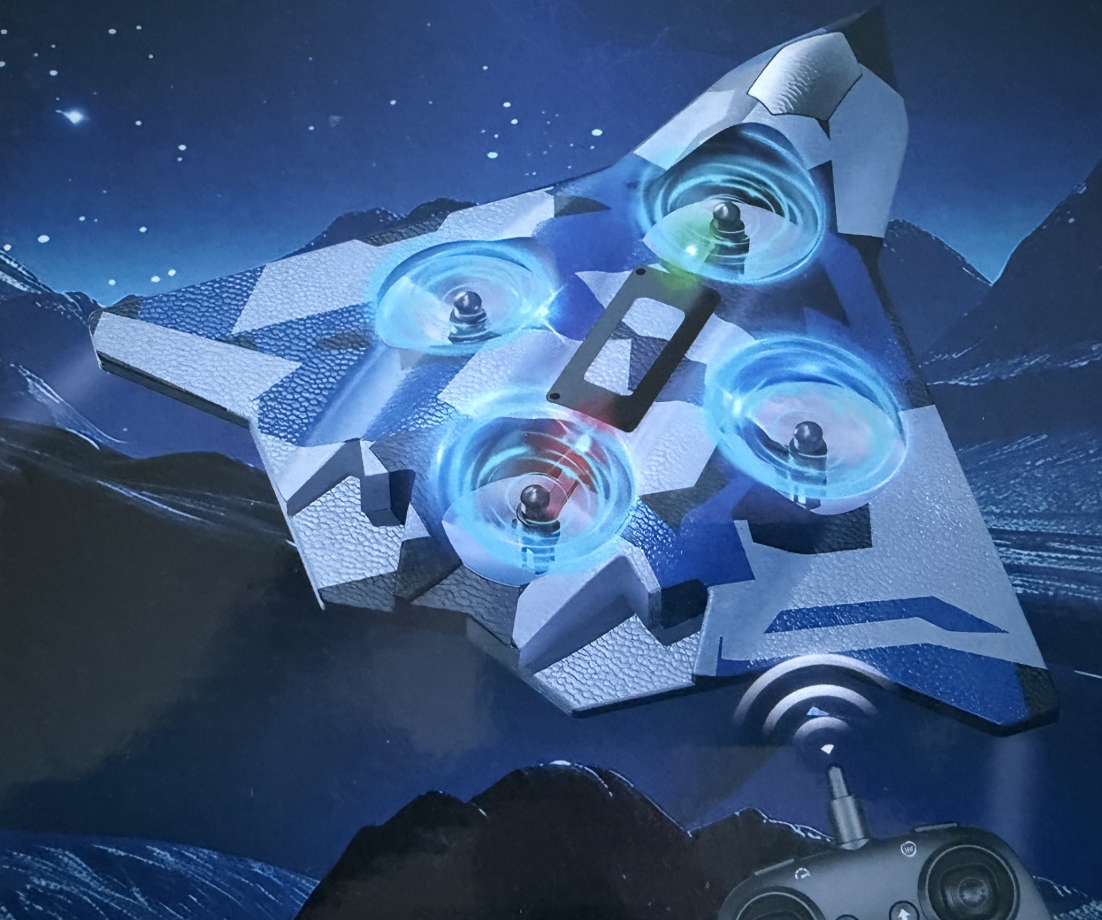 Drone Starfighter télécommandé 2.4 GHz antichoc et lumineux pour ne plus perdre son drone