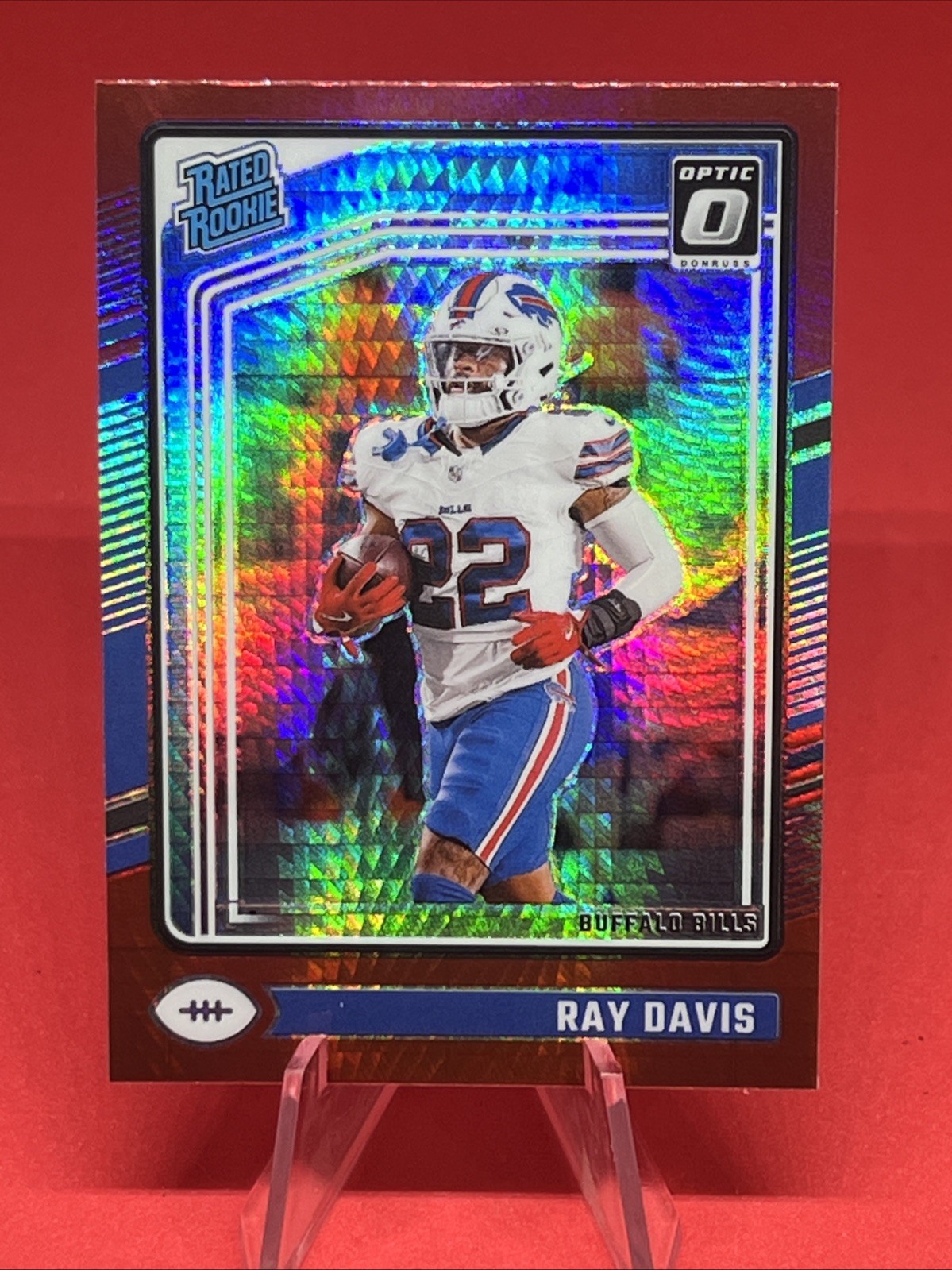 2024 Panini Donruss Optic - Rated Rookie Ray Davis #283 Red Hyper Prizm (RC)